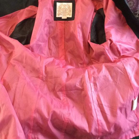 ☕️⌚️🎀NEW Esprit Black & Pink trench Coat! Sz L - Picture 7 of 7